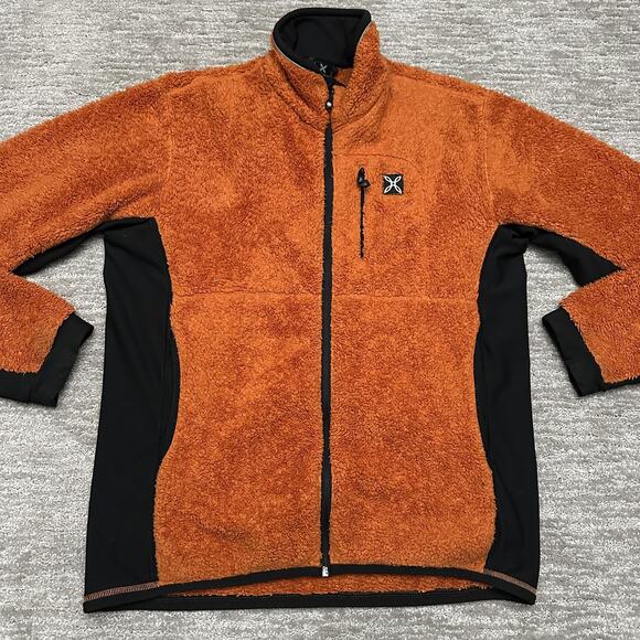 Montura Jacket Mens XL Orange Fleece Full Zip Stand Collar Hiking Outdoor - Picture 2 of 16